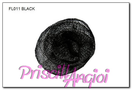 Flor rosa de sinamay pequea 6 cm negra - Haga un click en la imagen para cerrar